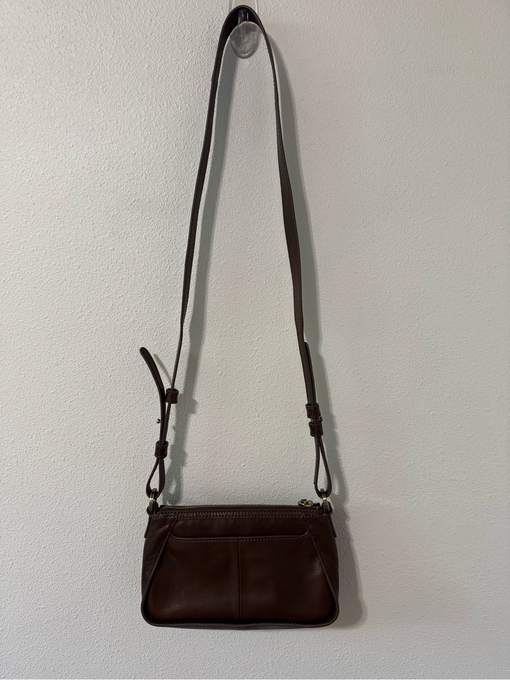 HOBO Bellamy Small Crossbody Bag Brown Genuine Leather Phone Pocket-10x5x2.5” - Picture 3 of 14